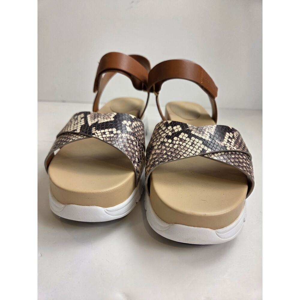Cole Haan Zerogrand Platform Sandals Womens 9.5 Leather Soho Snake Crisscross